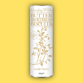 All Butter Shortbread Biscuits  White & Gold Tube 150g