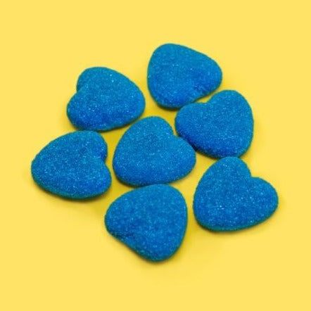 Shiny Blue Hearts *Raspberry*