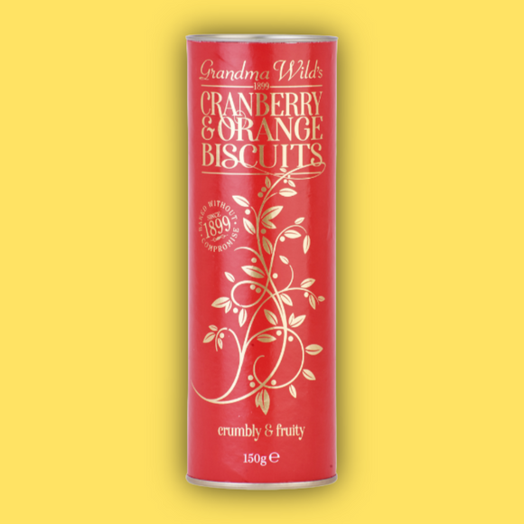 Cranberry and Orange Biscuits Red & Gold Tube 150g