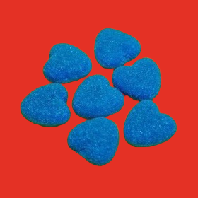 Shiny Blue Hearts *Raspberry*