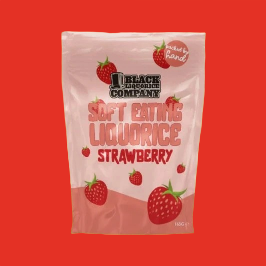 Soft Eating Strawberry Flavoured Liquorice Pouch 165g