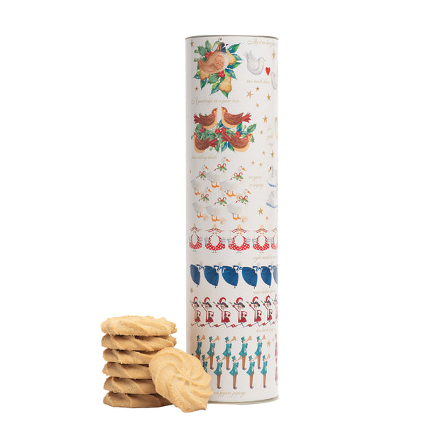 12 Days of Christmas Gift Tube of All-Butter Shortcake Whirls 300g – Traditional Confectionery from ChokBox, 11a High Street, Eccleshall