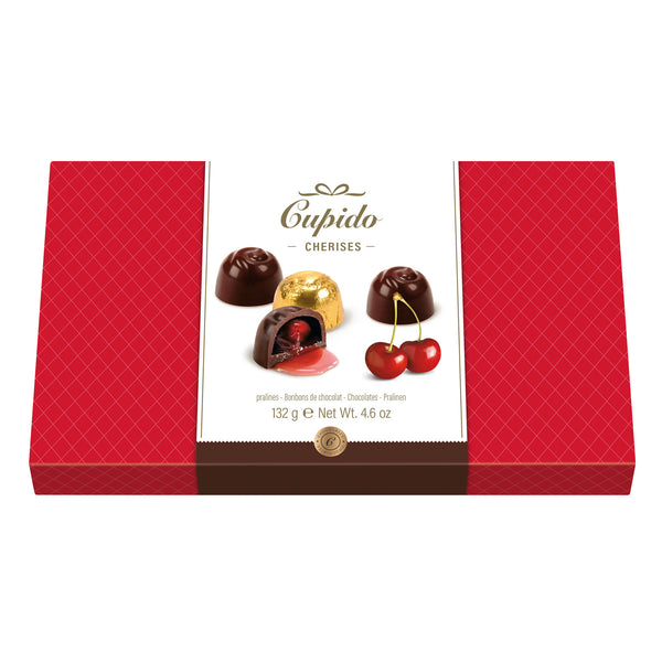 Dark Chocolate Cherry Liqueurs in Gift Carton (Stone-Free) 132g – Traditional Confectionery from ChokBox, 11a High Street, Eccleshall